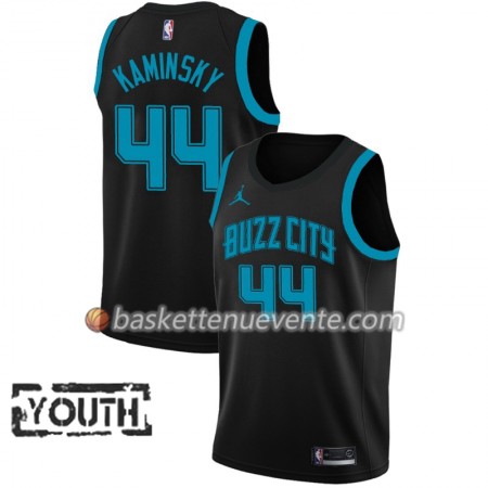 Maillot Basket Charlotte Hornets Frank Kaminsky 44 2018-19 Jordan Brand City Edition Noir Swingman - Enfant